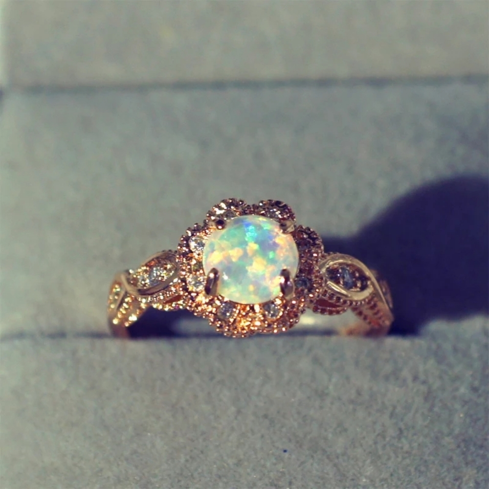 🔥LAST 1🔥NEW ROSE GOLD FIRE OPAL RING - Picture 2 of 11